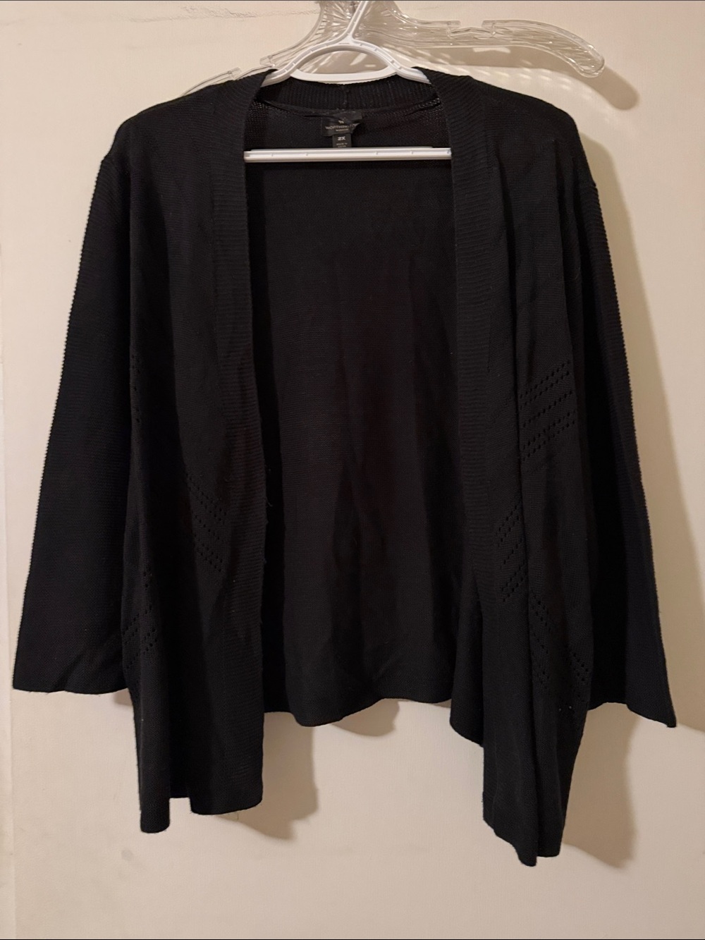 Classic Open-Front Black Women's Cardigan